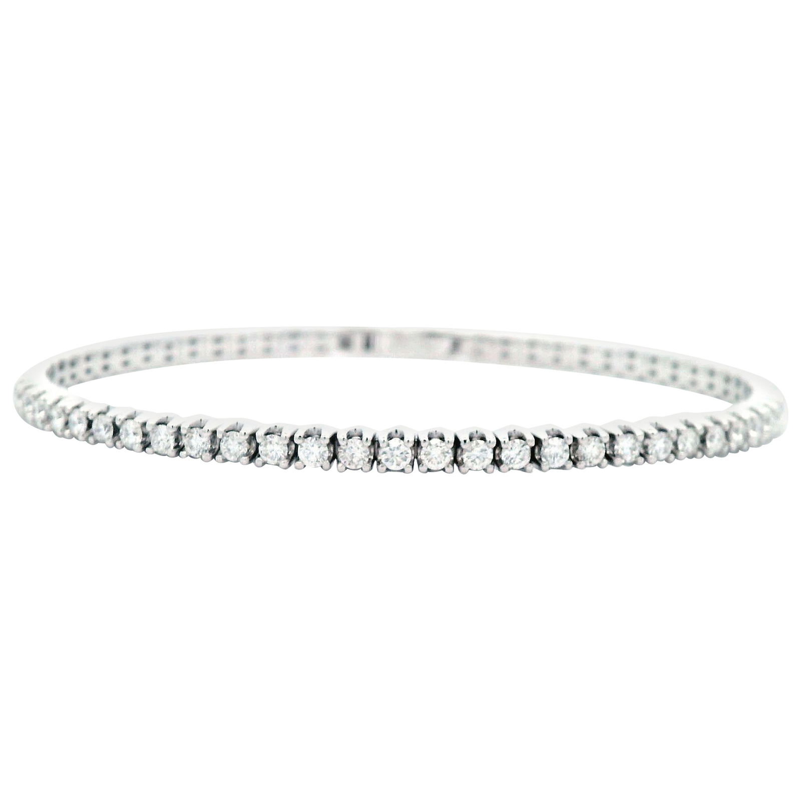 2.38ct Diamond Tennis Bangle Bracelet 14k White Gold (1 of 4)