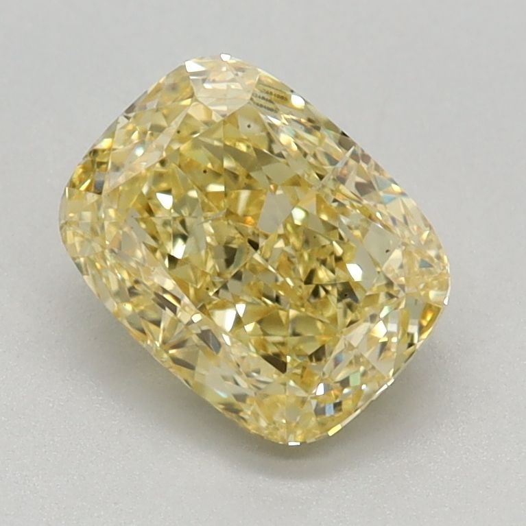 Loose Diamond - CUSHION MODIFIED 1.02ct Fancy Vivid Yellow VS2: Loose Diamond - CUSHION MODIFIED 1.02ct Fancy Vivid Yellow VS2 Source: This is a real non-mined Diamond that has been grown in a lab Shape: CUSHION MODIFIED Carats: 1.02 Color: Fancy Vivid Yellow Cert