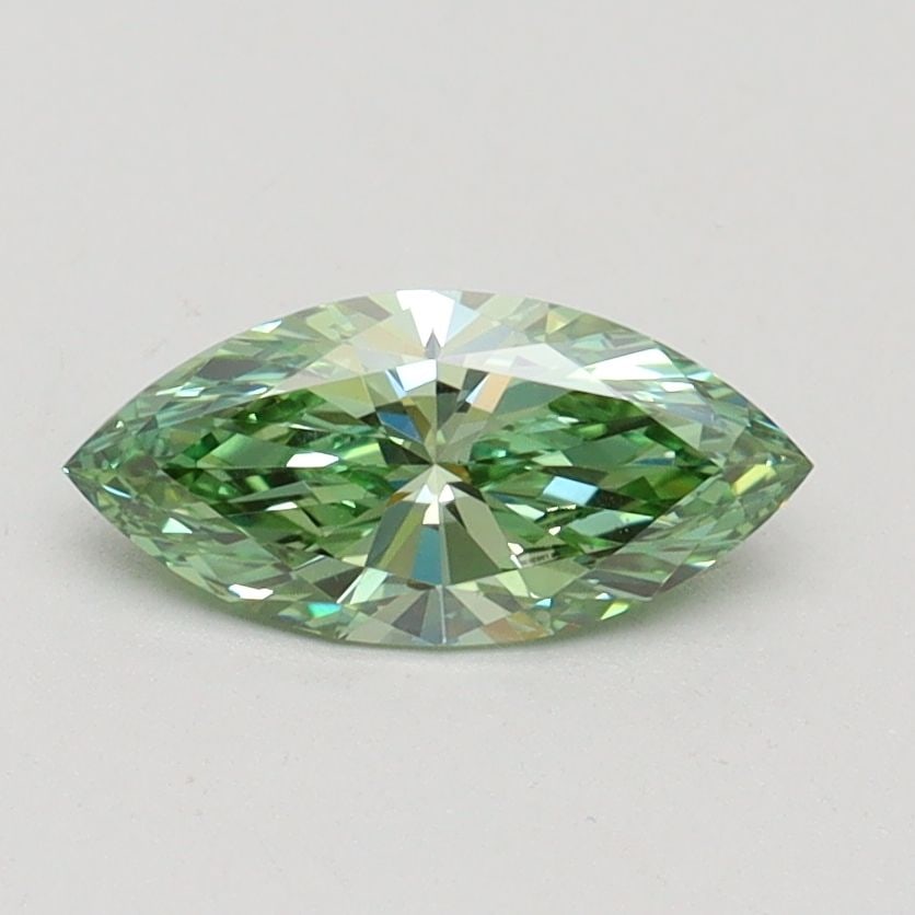 Loose Diamond - MARQUISE 0.62ct Fancy Vivid Green VS1: Loose Diamond - MARQUISE 0.62ct Fancy Vivid Green VS1 Source: This is a real non-mined Diamond that has been grown in a lab Shape: MARQUISE Carats: 0.62 Color: Fancy Vivid Green Certification: IGI Vid