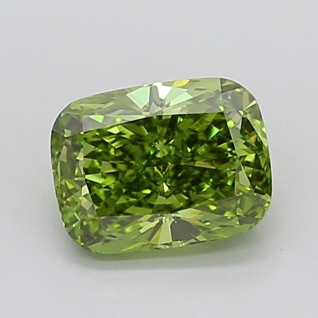 Loose Diamond - CUSHION MODIFIED 2.61ct Fancy Vivid Green VS1: Loose Diamond - CUSHION MODIFIED 2.61ct Fancy Vivid Green VS1 Source: This is a real non-mined Diamond that has been grown in a lab Shape: CUSHION MODIFIED Carats: 2.61 Color: Fancy Vivid Green Certif