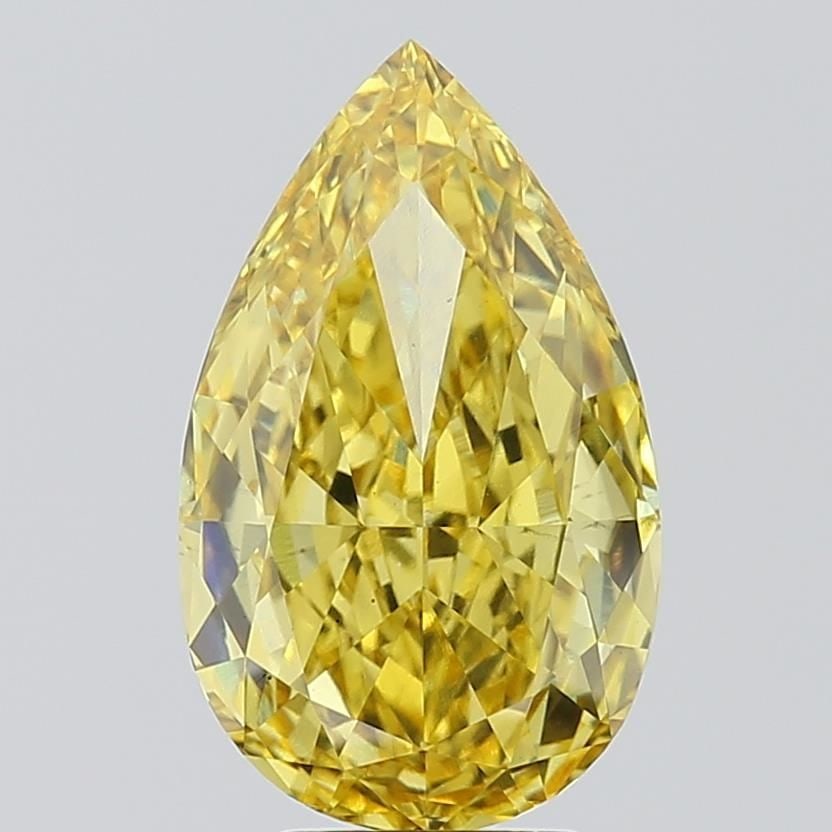 Loose Diamond - PEAR 4.51ct Fancy Vivid Yellow VS2: Loose Diamond - PEAR 4.51ct Fancy Vivid Yellow VS2 Source: This is a real non-mined Diamond that has been grown in a lab Shape: PEAR Carats: 4.51 Color: Fancy Vivid Yellow Certification: IGI Video: