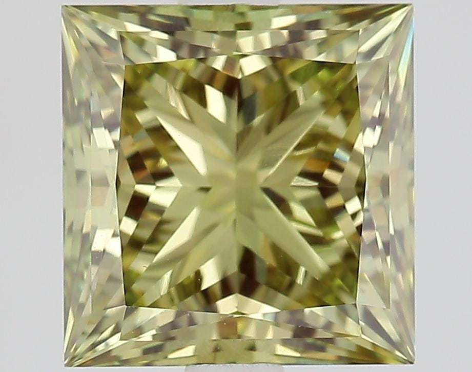 Loose Diamond - PRINCESS 3.1ct Fancy Vivid Green VS1 (1 of 1)