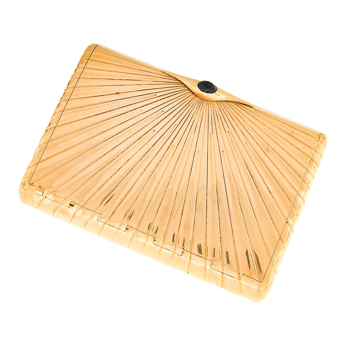 Antique Andrei Bragin 14k Rosy Yellow Gold Sapphire Cigarette Box (1 of 8)