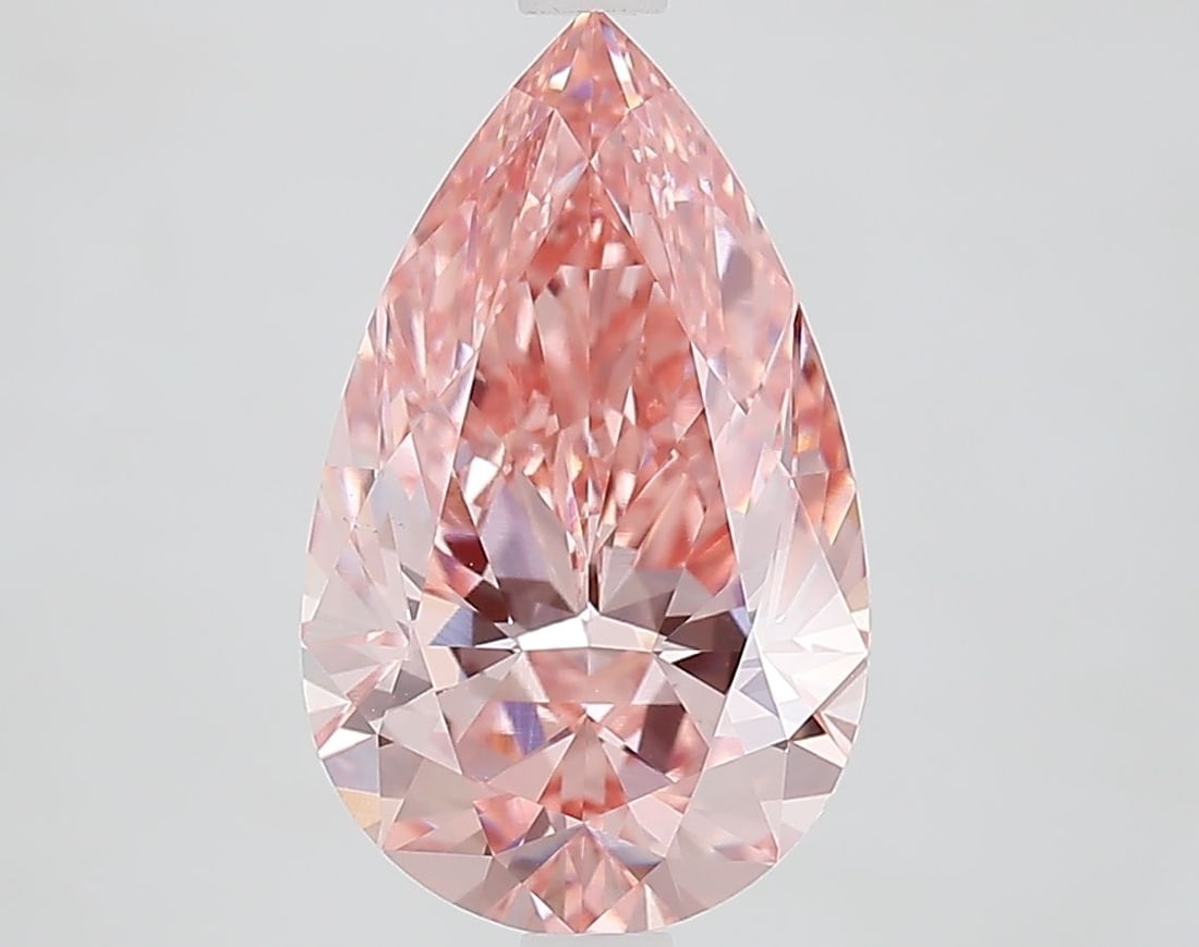 Loose Diamond - PEAR 3.1ct Fancy Vivid Pink VS1: Loose Diamond - PEAR 3.1ct Fancy Vivid Pink VS1 Source: This is a real non-mined Diamond that has been grown in a lab Shape: PEAR Carats: 3.1 Color: Fancy Vivid Pink Certification: IGI Video: