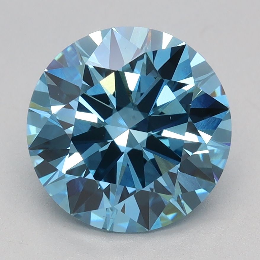 Ideal Loose Diamond - ROUND 2.0ct Fancy Vivid Blue VS1: Ideal Loose Diamond - ROUND 2.0ct Fancy Vivid Blue VS1 Source: This is a real non-mined Diamond that has been grown in a lab Shape: ROUND Carats: 2.0 Color: Fancy Vivid Blue Certification: IGI Video: