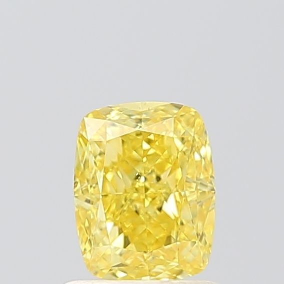 Loose Diamond - CUSHION MODIFIED 1.02ct Fancy Vivid Yellow VS1: Loose Diamond - CUSHION MODIFIED 1.02ct Fancy Vivid Yellow VS1 Source: This is a real non-mined Diamond that has been grown in a lab Shape: CUSHION MODIFIED Carats: 1.02 Color: Fancy Vivid Yellow Cert