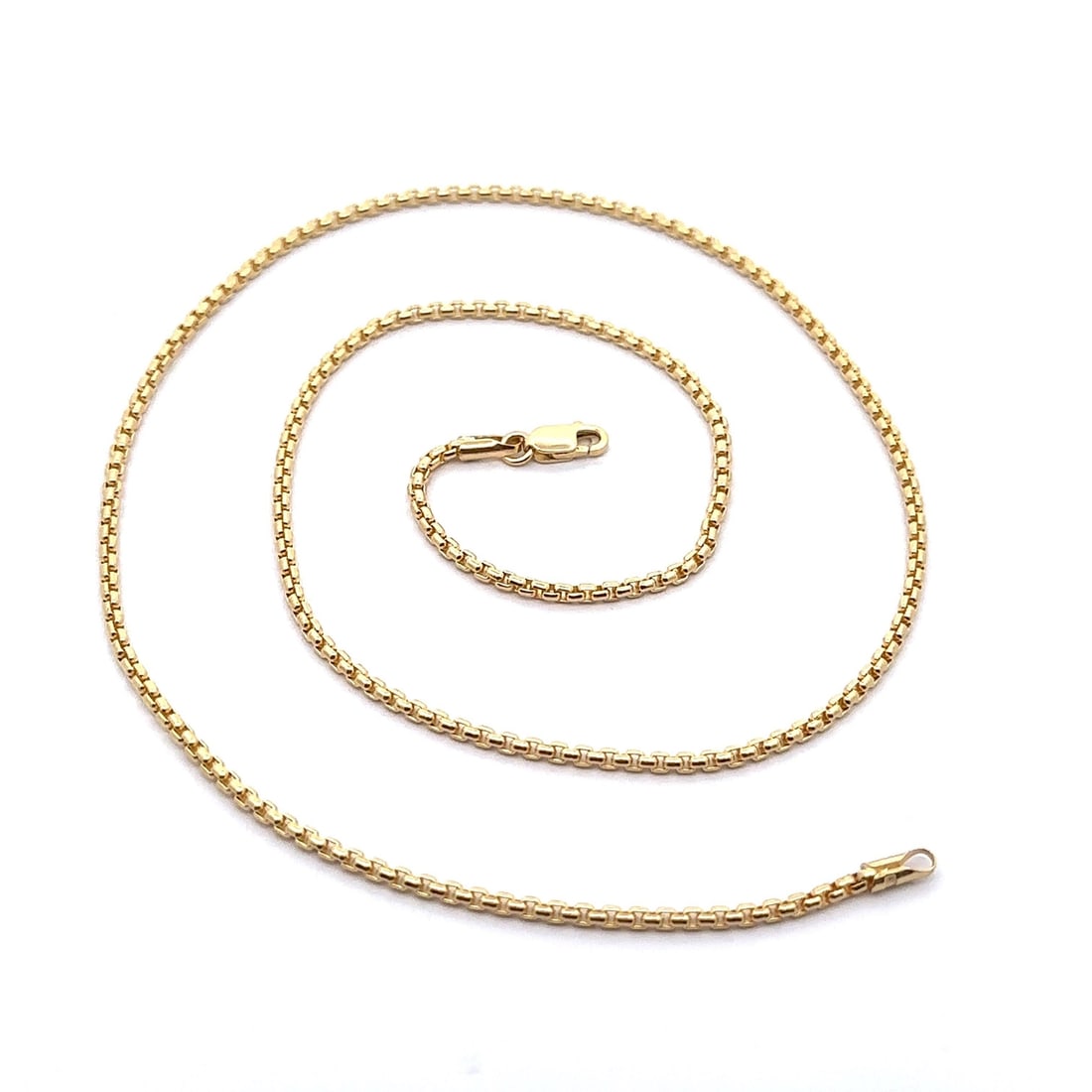 14k Yellow Gold 18 Beveled Box Link Chain Necklace 1.6mm (1 of 6)