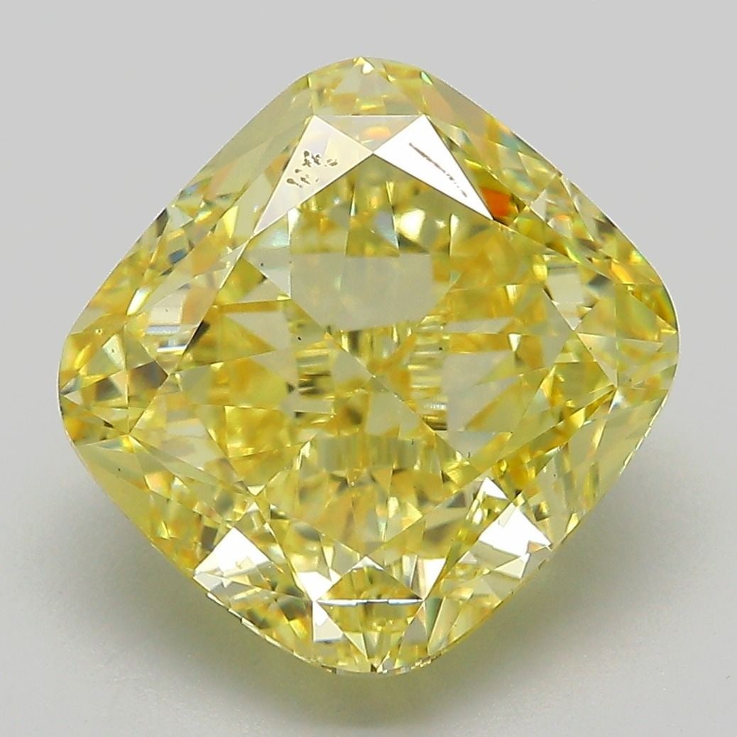 Loose Diamond - CUSHION MODIFIED 7.06ct Fancy Intense Yellow VS1: Loose Diamond - CUSHION MODIFIED 7.06ct Fancy Intense Yellow VS1 Source: This is a real non-mined Diamond that has been grown in a lab Shape: CUSHION MODIFIED Carats: 7.06 Color: Fancy Intense Yellow