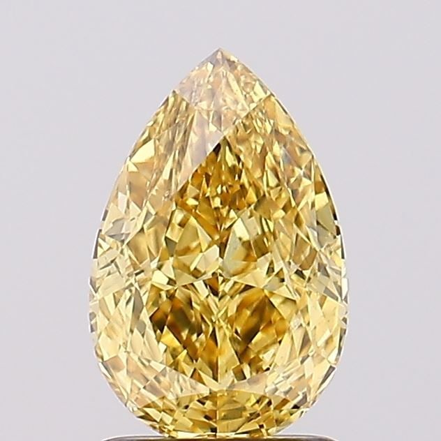 Loose Diamond - PEAR 1.59ct Fancy Vivid Yellow VS1: Loose Diamond - PEAR 1.59ct Fancy Vivid Yellow VS1 Source: This is a real non-mined Diamond that has been grown in a lab Shape: PEAR Carats: 1.59 Color: Fancy Vivid Yellow Certification: IGI Video: