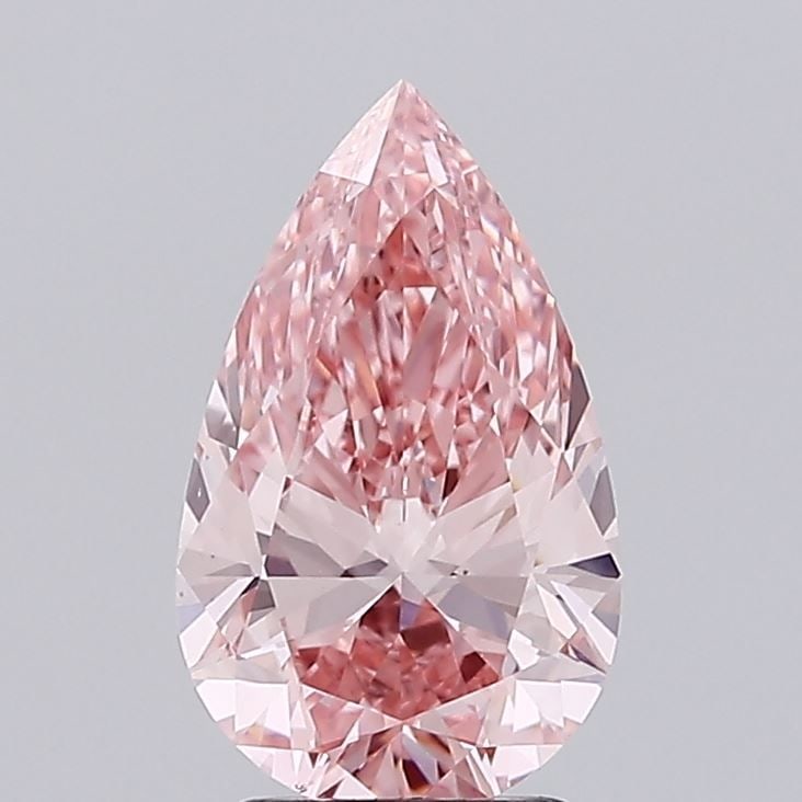 Loose Diamond - PEAR 2.51ct Fancy Vivid Pink VS1: Loose Diamond - PEAR 2.51ct Fancy Vivid Pink VS1 Source: This is a real non-mined Diamond that has been grown in a lab Shape: PEAR Carats: 2.51 Color: Fancy Vivid Pink Certification: IGI Video: