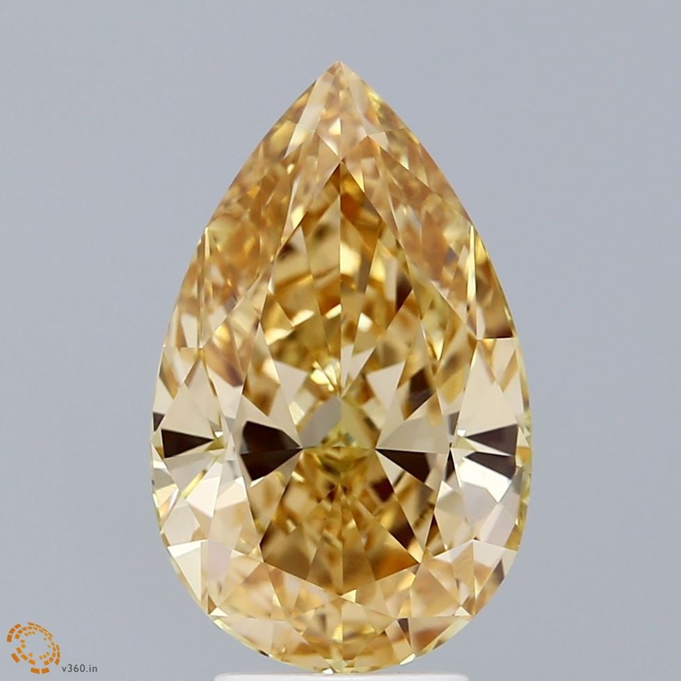 Loose Diamond - PEAR 5.04ct Fancy Intense Yellow VVS2: Loose Diamond - PEAR 5.04ct Fancy Intense Yellow VVS2 Source: This is a real non-mined Diamond that has been grown in a lab Shape: PEAR Carats: 5.04 Color: Fancy Intense Yellow Certification: IGI Vide