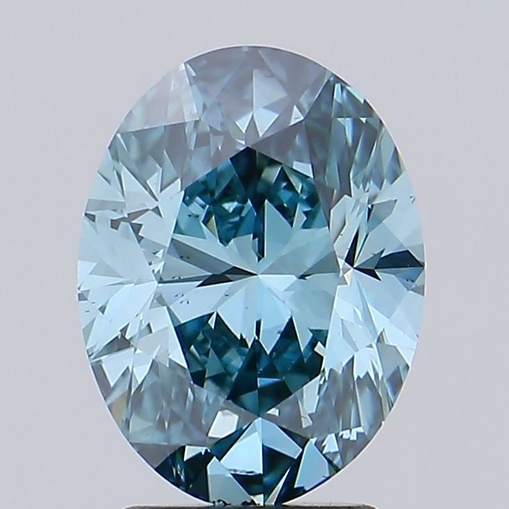 Loose Diamond - OVAL 3.01ct Fancy Vivid Greenish Blue VS2: Loose Diamond - OVAL 3.01ct Fancy Vivid Greenish Blue VS2 Source: This is a real non-mined Diamond that has been grown in a lab Shape: OVAL Carats: 3.01 Color: Fancy Vivid Greenish Blue Certification: