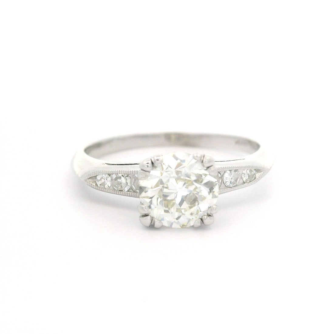 Antique Platinum Palladium GIA 1.53ctw Old European Diamond Ring (1 of 10)