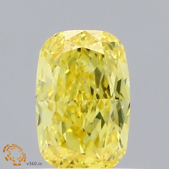 Loose Diamond - CUSHION BRILLIANT 0.47ct Fancy Vivid Yellow VS1: Loose Diamond - CUSHION BRILLIANT 0.47ct Fancy Vivid Yellow VS1 Source: This is a real non-mined Diamond that has been grown in a lab Shape: CUSHION BRILLIANT Carats: 0.47 Color: Fancy Vivid Yellow Ce