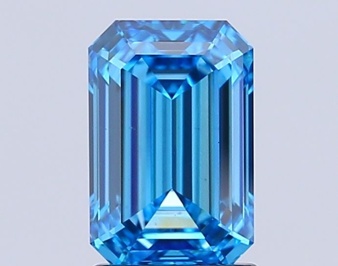 Loose Diamond - EMERALD 2.03ct Fancy Vivid Blue VS2: Loose Diamond - EMERALD 2.03ct Fancy Vivid Blue VS2 Source: This is a real non-mined Diamond that has been grown in a lab Shape: EMERALD Carats: 2.03 Color: Fancy Vivid Blue Certification: IGI Video: