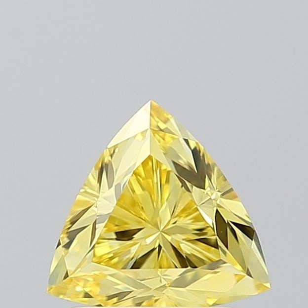 Loose Diamond - TRIANGULAR 1.04ct Fancy Vivid Yellow VS1: Loose Diamond - TRIANGULAR 1.04ct Fancy Vivid Yellow VS1 Source: This is a real non-mined Diamond that has been grown in a lab Shape: TRIANGULAR Carats: 1.04 Color: Fancy Vivid Yellow Certification: I