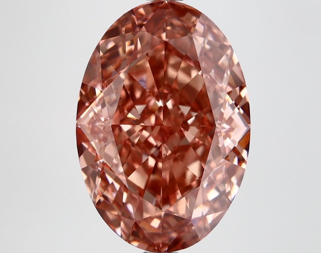 Loose Diamond - OVAL 6.44ct Fancy Vivid Brownish Pink VS1 (1 of 1)
