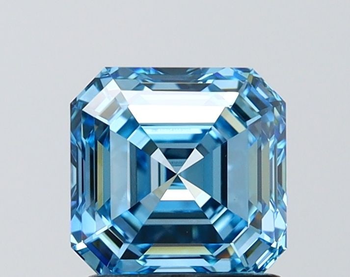 Loose Diamond - ASSCHER 1.6ct Fancy Vivid Blue VS1: Loose Diamond - ASSCHER 1.6ct Fancy Vivid Blue VS1 Source: This is a real non-mined Diamond that has been grown in a lab Shape: ASSCHER Carats: 1.6 Color: Fancy Vivid Blue Certification: IGI Video:
