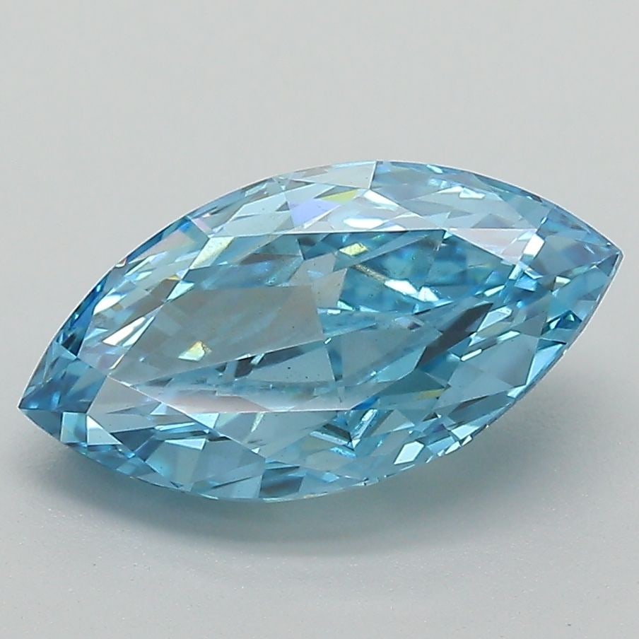 Loose Diamond - MARQUISE 2.42ct Fancy Vivid Blue VVS2: Loose Diamond - MARQUISE 2.42ct Fancy Vivid Blue VVS2 Source: This is a real non-mined Diamond that has been grown in a lab Shape: MARQUISE Carats: 2.42 Color: Fancy Vivid Blue Certification: IGI Vide