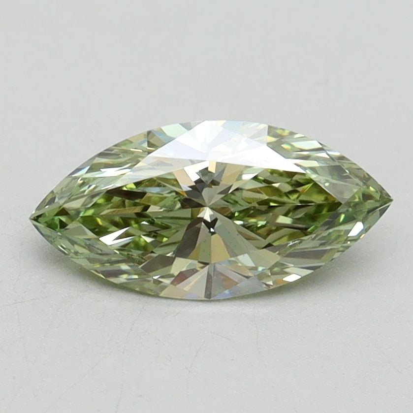 Loose Diamond - MARQUISE 0.85ct Fancy Intense Green VS1: Loose Diamond - MARQUISE 0.85ct Fancy Intense Green VS1 Source: This is a real non-mined Diamond that has been grown in a lab Shape: MARQUISE Carats: 0.85 Color: Fancy Intense Green Certification: IGI