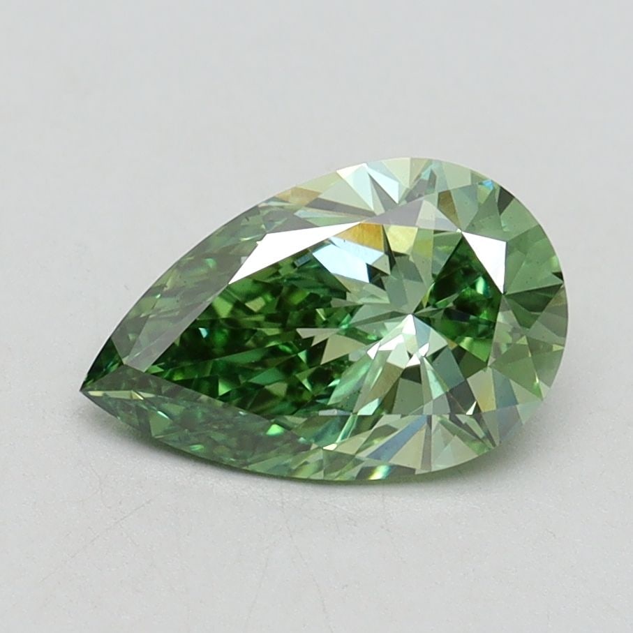 Loose Diamond - PEAR 1.23ct Fancy Vivid Green VS1: Loose Diamond - PEAR 1.23ct Fancy Vivid Green VS1 Source: This is a real non-mined Diamond that has been grown in a lab Shape: PEAR Carats: 1.23 Color: Fancy Vivid Green Certification: IGI Video: