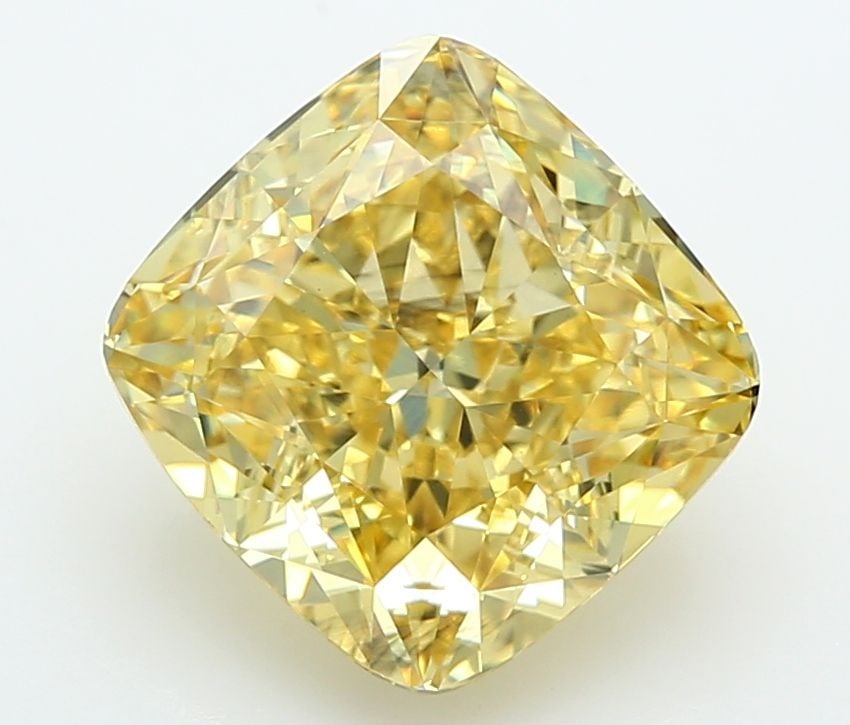 Loose Diamond - CUSHION MODIFIED 5.08ct Fancy Vivid Yellow VS2: Loose Diamond - CUSHION MODIFIED 5.08ct Fancy Vivid Yellow VS2 Source: This is a real non-mined Diamond that has been grown in a lab Shape: CUSHION MODIFIED Carats: 5.08 Color: Fancy Vivid Yellow Cert