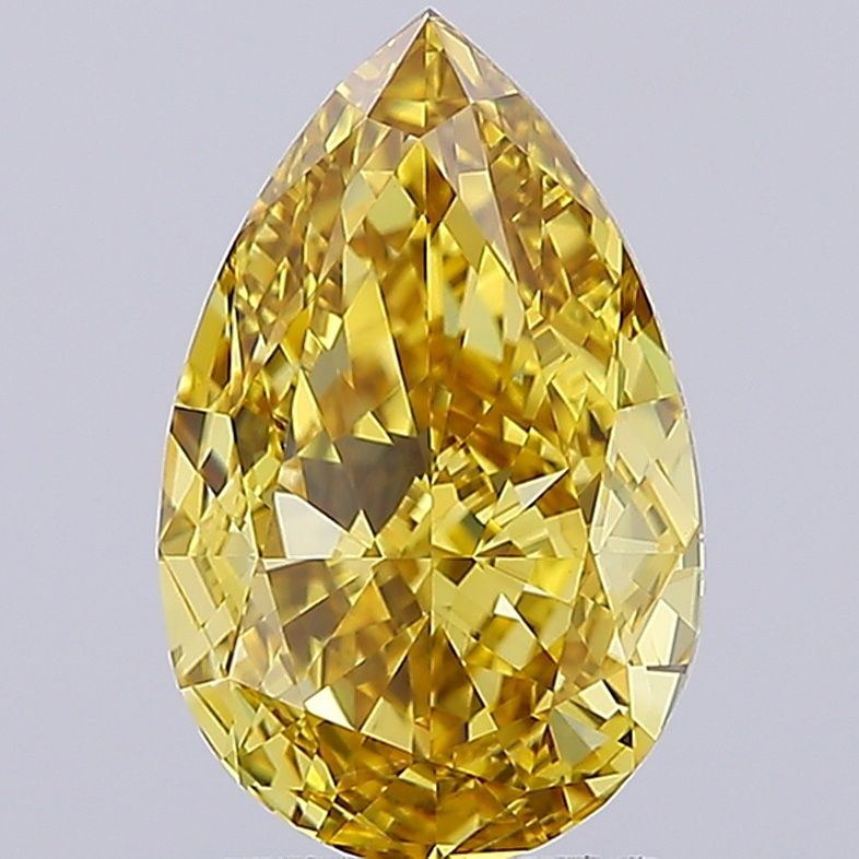 Loose Diamond - PEAR 2.81ct Fancy Intense Yellow VVS2: Loose Diamond - PEAR 2.81ct Fancy Intense Yellow VVS2 Source: This is a real non-mined Diamond that has been grown in a lab Shape: PEAR Carats: 2.81 Color: Fancy Intense Yellow Certification: IGI Vide