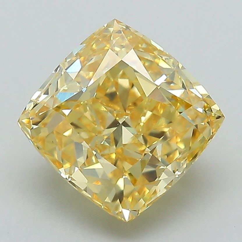 Loose Diamond - CUSHION MODIFIED 3.07ct Fancy Intense Yellow VS1: Loose Diamond - CUSHION MODIFIED 3.07ct Fancy Intense Yellow VS1 Source: This is a real non-mined Diamond that has been grown in a lab Shape: CUSHION MODIFIED Carats: 3.07 Color: Fancy Intense Yellow