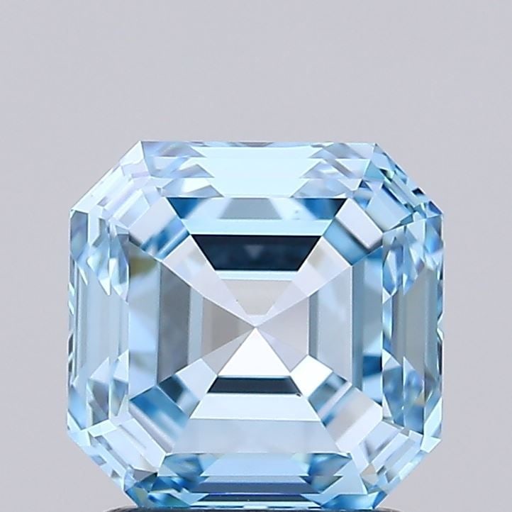 Loose Diamond - ASSCHER 2.01ct Fancy Intense Blue VS1: Loose Diamond - ASSCHER 2.01ct Fancy Intense Blue VS1 Source: This is a real non-mined Diamond that has been grown in a lab Shape: ASSCHER Carats: 2.01 Color: Fancy Intense Blue Certification: IGI Vid