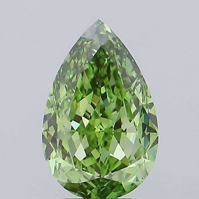 Loose Diamond - PEAR 2.75ct Fancy Vivid Green VS1: Loose Diamond - PEAR 2.75ct Fancy Vivid Green VS1 Source: This is a real non-mined Diamond that has been grown in a lab Shape: PEAR Carats: 2.75 Color: Fancy Vivid Green Certification: IGI Video: