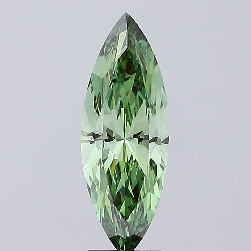 Loose Diamond - MARQUISE 2.55ct Fancy Vivid Green VS1: Loose Diamond - MARQUISE 2.55ct Fancy Vivid Green VS1 Source: This is a real non-mined Diamond that has been grown in a lab Shape: MARQUISE Carats: 2.55 Color: Fancy Vivid Green Certification: IGI Vid