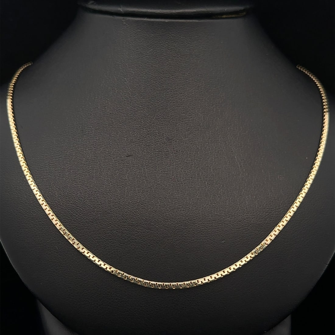 Italian 14k Yellow Gold Interlocking Flat Link Chain Necklace 15.5" (1 of 6)
