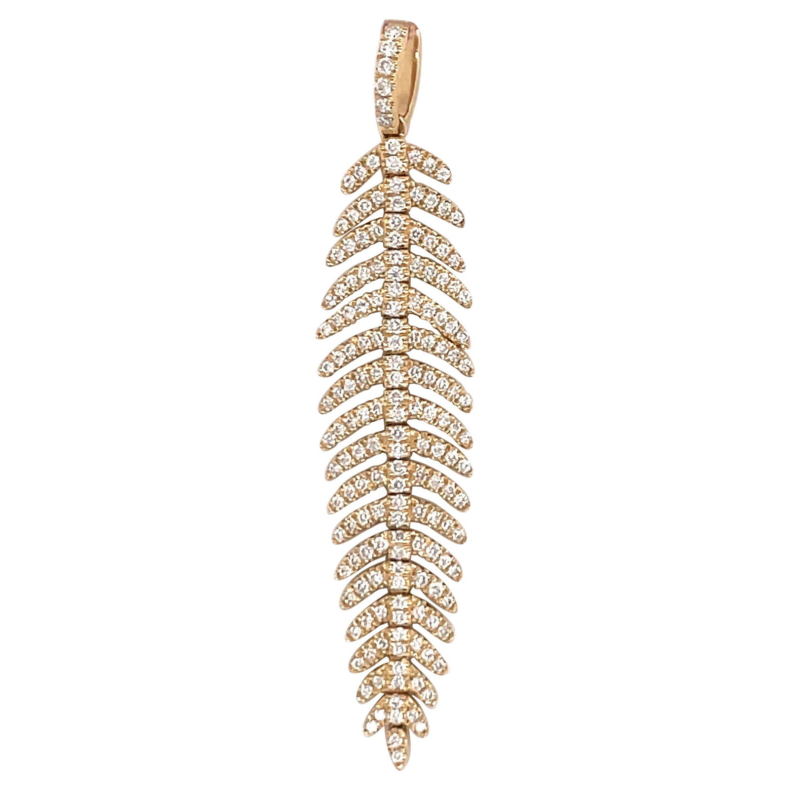 Harbor Diamonds 14K Yellow Gold 0.58ct Diamond Feather Pendant (1 of 9)