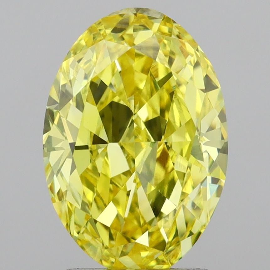 Loose Diamond - OVAL 3.05ct Fancy Vivid Yellow VVS2: Loose Diamond - OVAL 3.05ct Fancy Vivid Yellow VVS2 Source: This is a real non-mined Diamond that has been grown in a lab Shape: OVAL Carats: 3.05 Color: Fancy Vivid Yellow Certification: IGI Video: