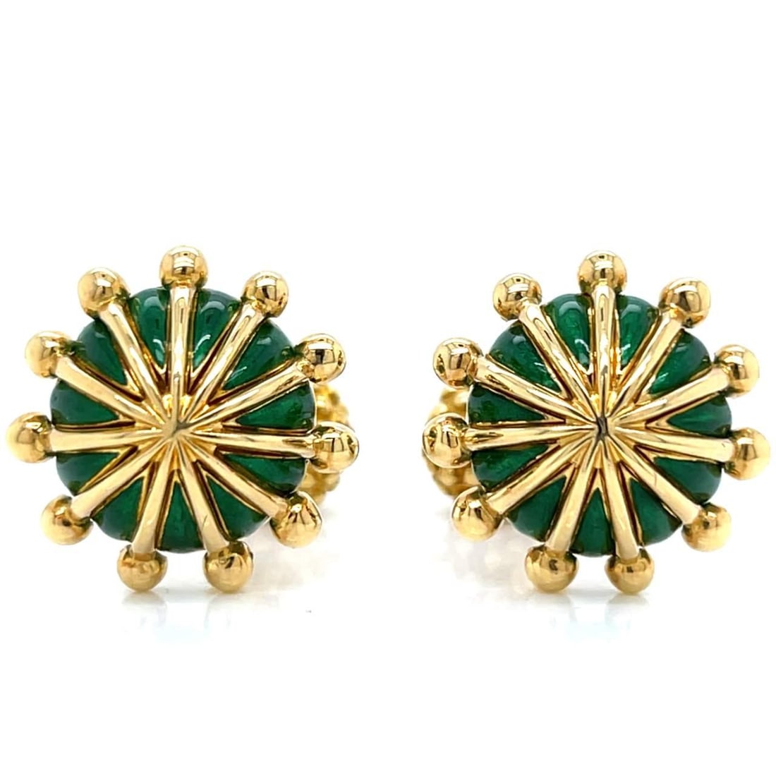 Tiffany & Co. Schlumberger 18K Yellow Gold Enamel Cufflinks with Box (1 of 7)