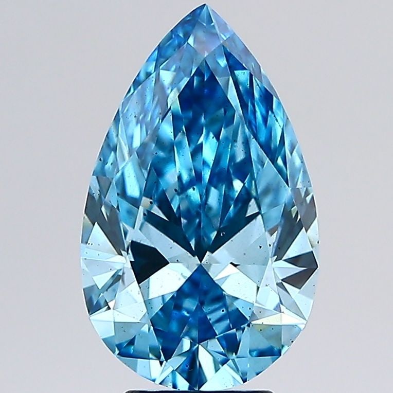 Loose Diamond - PEAR 4.03ct Fancy Vivid Blue SI1: Loose Diamond - PEAR 4.03ct Fancy Vivid Blue SI1 Source: This is a real non-mined Diamond that has been grown in a lab Shape: PEAR Carats: 4.03 Color: Fancy Vivid Blue Certification: IGI Video: