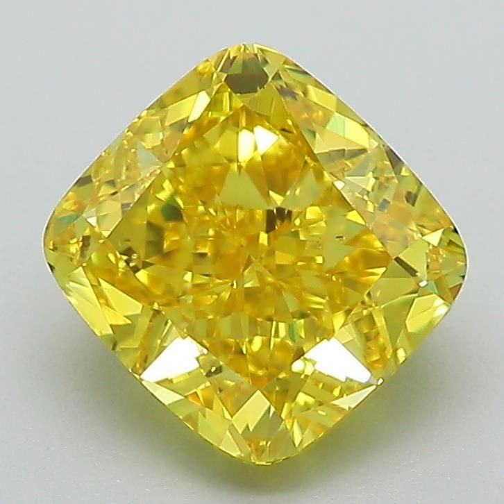 Loose Diamond - CUSHION BRILLIANT 2.26ct Fancy Vivid Yellow VS2: Loose Diamond - CUSHION BRILLIANT 2.26ct Fancy Vivid Yellow VS2 Source: This is a real non-mined Diamond that has been grown in a lab Shape: CUSHION BRILLIANT Carats: 2.26 Color: Fancy Vivid Yellow Ce
