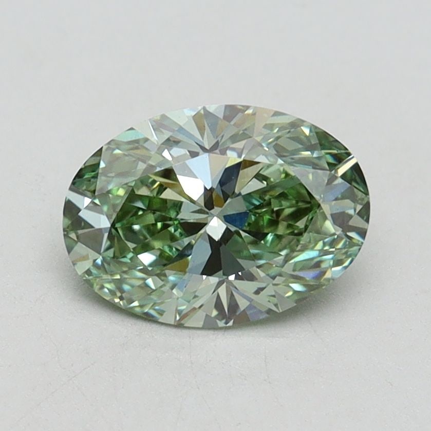 Loose Diamond - OVAL 1.07ct Fancy Vivid Green VS1: Loose Diamond - OVAL 1.07ct Fancy Vivid Green VS1 Source: This is a real non-mined Diamond that has been grown in a lab Shape: OVAL Carats: 1.07 Color: Fancy Vivid Green Certification: IGI Video: