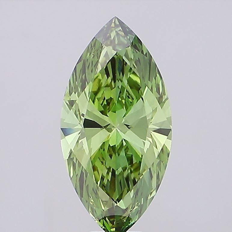 Loose Diamond - MARQUISE 10.07ct Fancy Vivid Green VVS2: Loose Diamond - MARQUISE 10.07ct Fancy Vivid Green VVS2 Source: This is a real non-mined Diamond that has been grown in a lab Shape: MARQUISE Carats: 10.07 Color: Fancy Vivid Green Certification: IGI