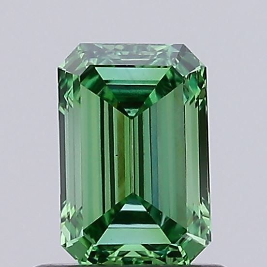 Loose Diamond - EMERALD 0.74ct Fancy Vivid Green VS1: Loose Diamond - EMERALD 0.74ct Fancy Vivid Green VS1 Source: This is a real non-mined Diamond that has been grown in a lab Shape: EMERALD Carats: 0.74 Color: Fancy Vivid Green Certification: IGI Video