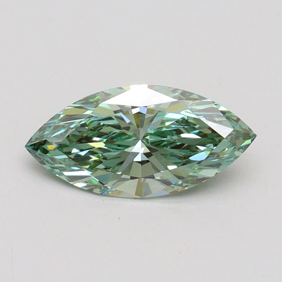 Loose Diamond - MARQUISE 1.02ct Fancy Vivid Green VVS2: Loose Diamond - MARQUISE 1.02ct Fancy Vivid Green VVS2 Source: This is a real non-mined Diamond that has been grown in a lab Shape: MARQUISE Carats: 1.02 Color: Fancy Vivid Green Certification: IGI Vi