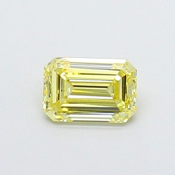 Loose Diamond - EMERALD 0.56ct Fancy Intense Yellow VVS2: Loose Diamond - EMERALD 0.56ct Fancy Intense Yellow VVS2 Source: This is a real non-mined Diamond that has been grown in a lab Shape: EMERALD Carats: 0.56 Color: Fancy Intense Yellow Certification: IG