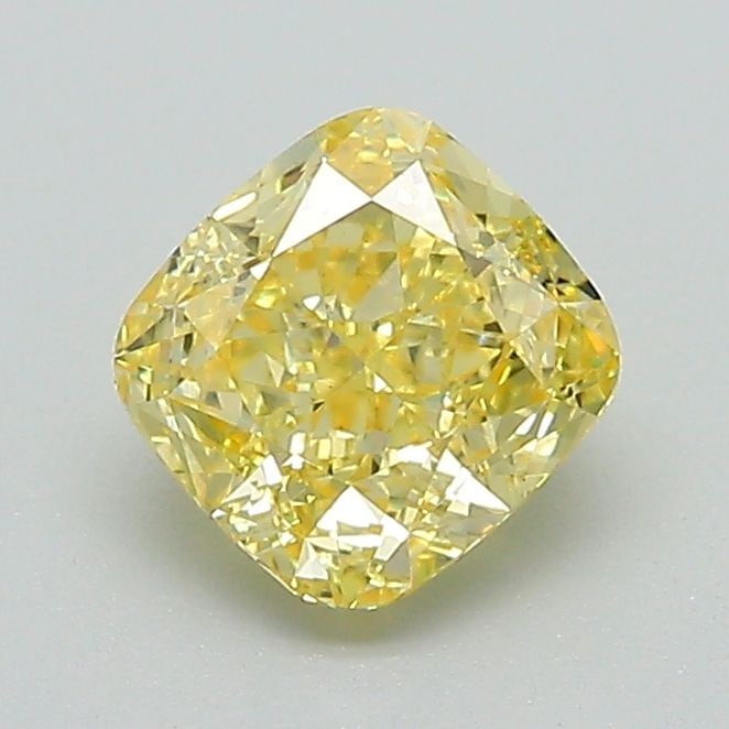 Loose Diamond - CUSHION MODIFIED 1.05ct Fancy Intense Yellow VS1: Loose Diamond - CUSHION MODIFIED 1.05ct Fancy Intense Yellow VS1 Source: This is a real non-mined Diamond that has been grown in a lab Shape: CUSHION MODIFIED Carats: 1.05 Color: Fancy Intense Yellow