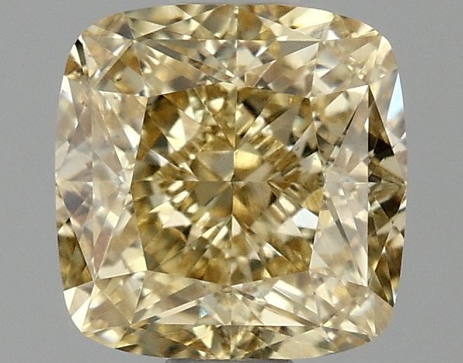 Loose Diamond - CUSHION MODIFIED 1.07ct Fancy Intense Brownish Yellow VS1: Loose Diamond - CUSHION MODIFIED 1.07ct Fancy Intense Brownish Yellow VS1 Source: This is a real non-mined Diamond that has been grown in a lab Shape: CUSHION MODIFIED Carats: 1.07 Color: Fancy Intens
