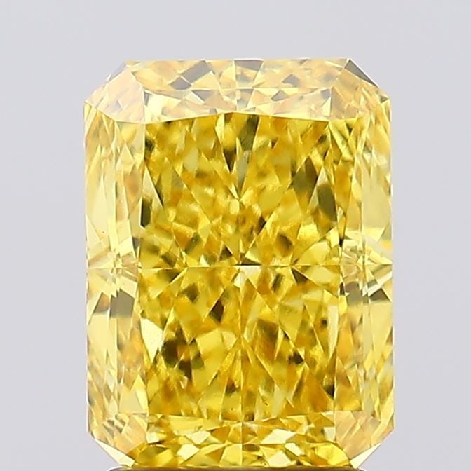 Loose Diamond - RADIANT 2.61ct Fancy Vivid Yellow VS1: Loose Diamond - RADIANT 2.61ct Fancy Vivid Yellow VS1 Source: This is a real non-mined Diamond that has been grown in a lab Shape: RADIANT Carats: 2.61 Color: Fancy Vivid Yellow Certification: IGI Vid