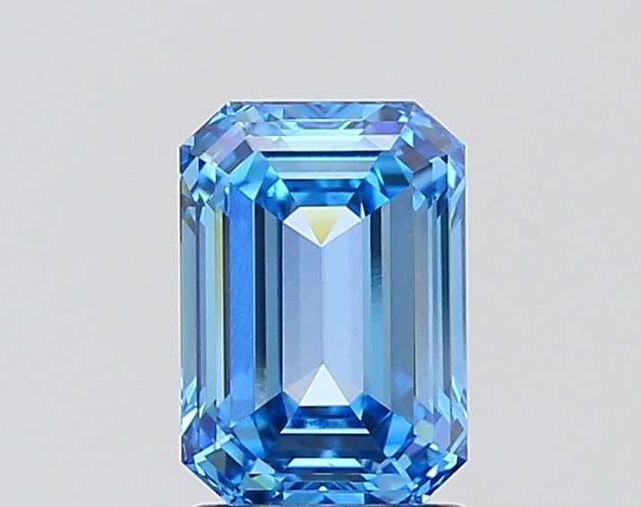 Loose Diamond - EMERALD 1.81ct Fancy Vivid Blue VS1: Loose Diamond - EMERALD 1.81ct Fancy Vivid Blue VS1 Source: This is a real non-mined Diamond that has been grown in a lab Shape: EMERALD Carats: 1.81 Color: Fancy Vivid Blue Certification: IGI Video: