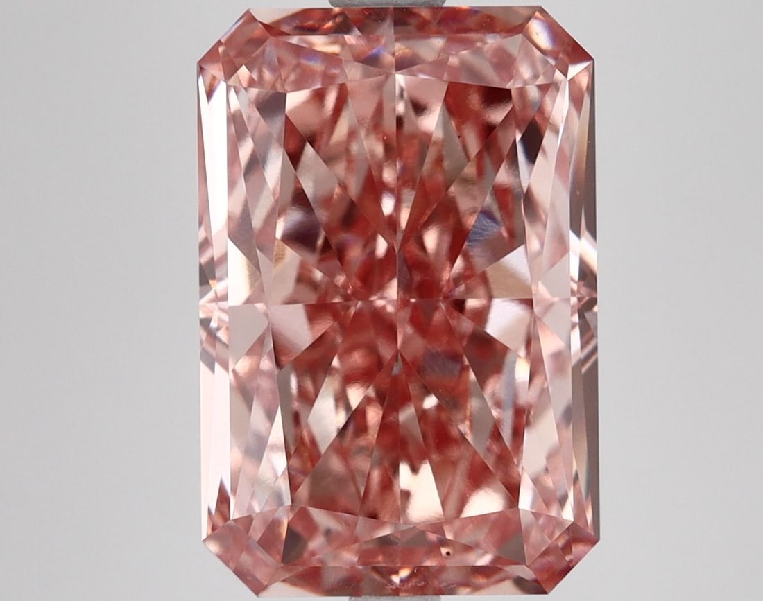 Loose Diamond - RADIANT 7.14ct Fancy Intense Pink VS1: Loose Diamond - RADIANT 7.14ct Fancy Intense Pink VS1 Source: This is a real non-mined Diamond that has been grown in a lab Shape: RADIANT Carats: 7.14 Color: Fancy Intense Pink Certification: IGI Vid