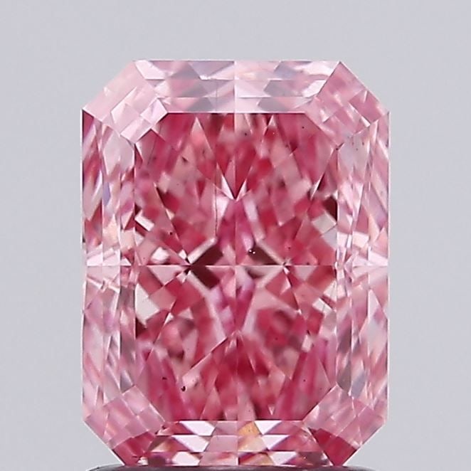 Loose Diamond - RADIANT 1.6ct Fancy Vivid Pink VS2: Loose Diamond - RADIANT 1.6ct Fancy Vivid Pink VS2 Source: This is a real non-mined Diamond that has been grown in a lab Shape: RADIANT Carats: 1.6 Color: Fancy Vivid Pink Certification: IGI Video: