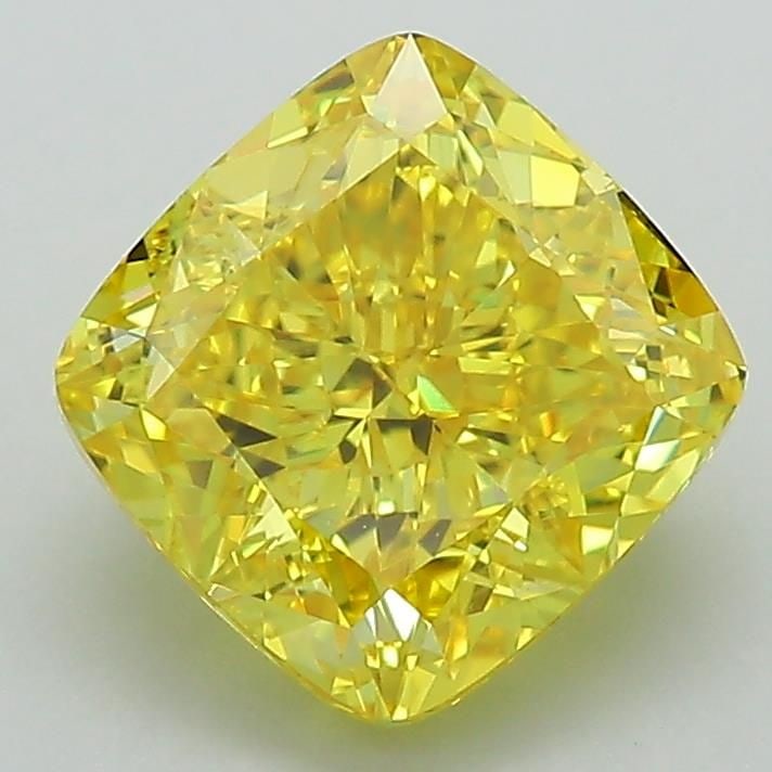 Loose Diamond - CUSHION BRILLIANT 2.62ct Fancy Vivid Yellow VVS2: Loose Diamond - CUSHION BRILLIANT 2.62ct Fancy Vivid Yellow VVS2 Source: This is a real non-mined Diamond that has been grown in a lab Shape: CUSHION BRILLIANT Carats: 2.62 Color: Fancy Vivid Yellow C