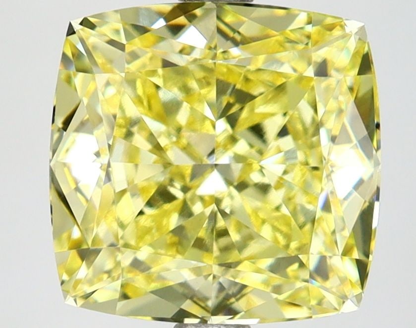 Loose Diamond - CUSHION MODIFIED 4.18ct Fancy Vivid Yellow VVS2: Loose Diamond - CUSHION MODIFIED 4.18ct Fancy Vivid Yellow VVS2 Source: This is a real non-mined Diamond that has been grown in a lab Shape: CUSHION MODIFIED Carats: 4.18 Color: Fancy Vivid Yellow Cer